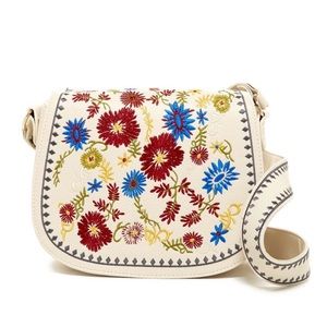 Steve Madden BZuri Embroidered Saddle Bag Purse